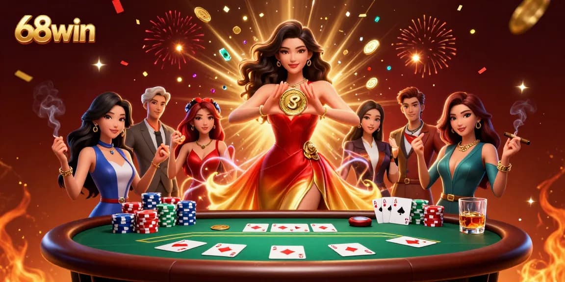 Enjoy thrilling gaming experiences with 68win's vibrant casino scene showcasing action and prizes.