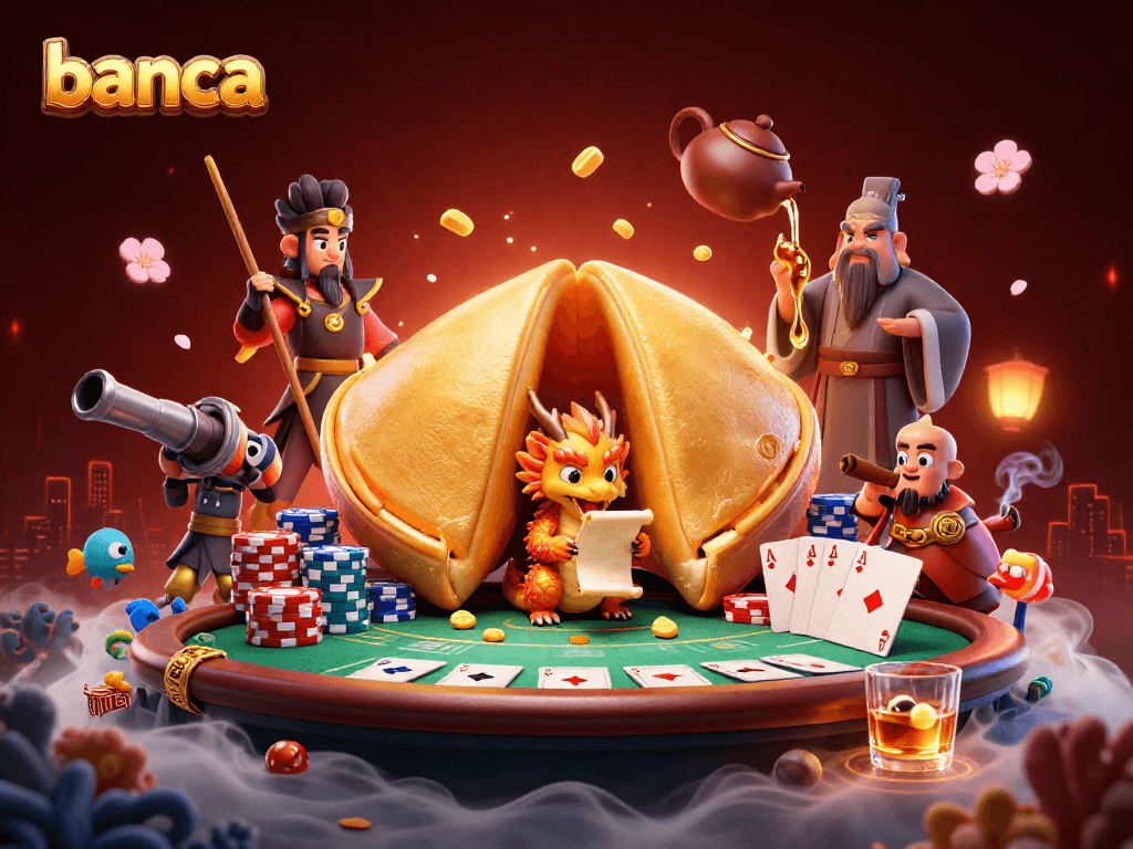 Engage with banca's thrilling fish shooting games in this vibrant 3D scene filled with excitement.