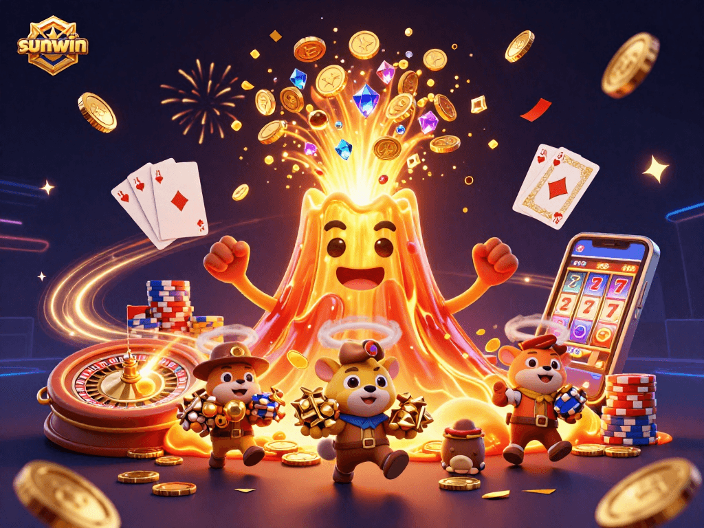 Experience the excitement of sunwin with vibrant treasure and casino elements in a thrilling scene.