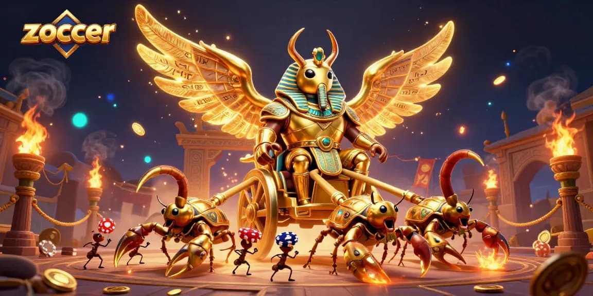 Experience the thrill of zoccer online casino with a vibrant, action-packed casino illustration.