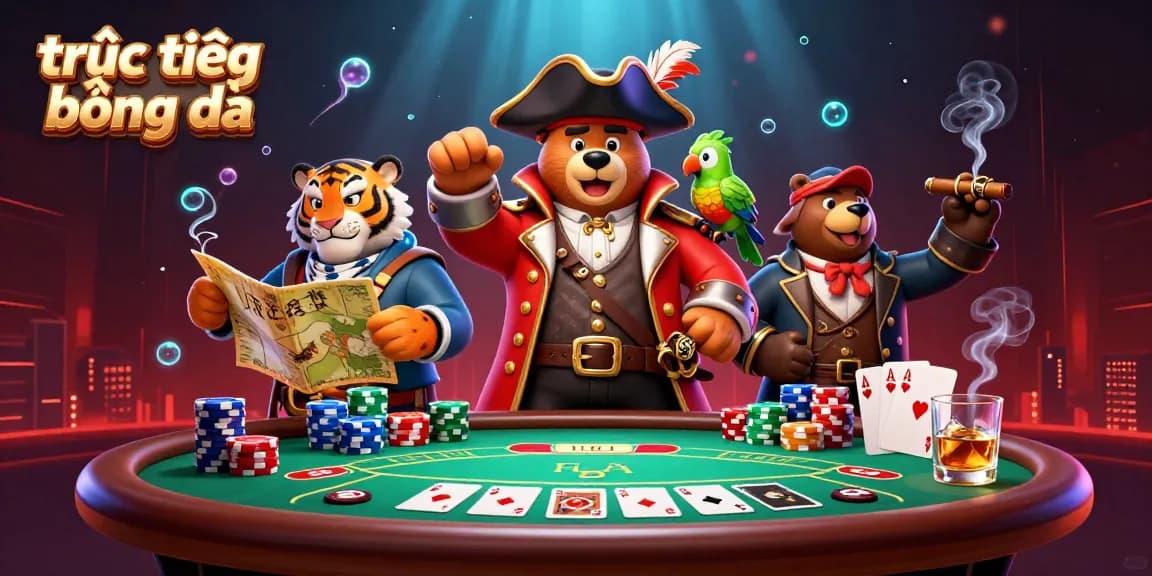 Experience trực tiếp bóng đá with a vibrant illustration showcasing poker excitement and immersive elements.