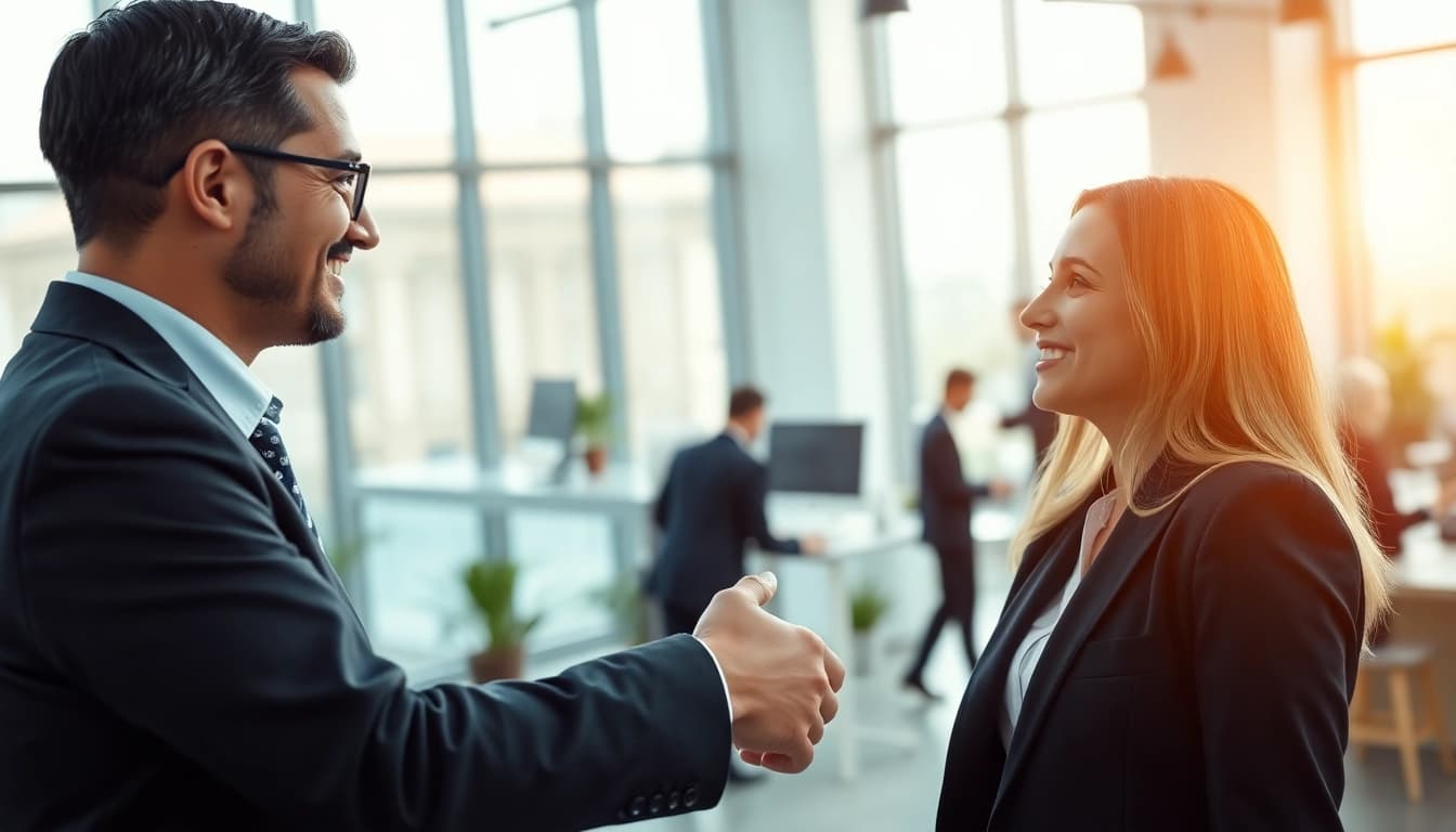 Headhunter IT promotes professional recruitment in a modern office atmosphere.