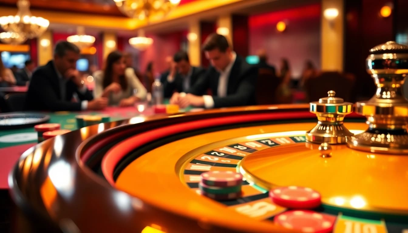 Spannende Spielsituation bei casinospielen.de an einem eleganten Roulettetisch.