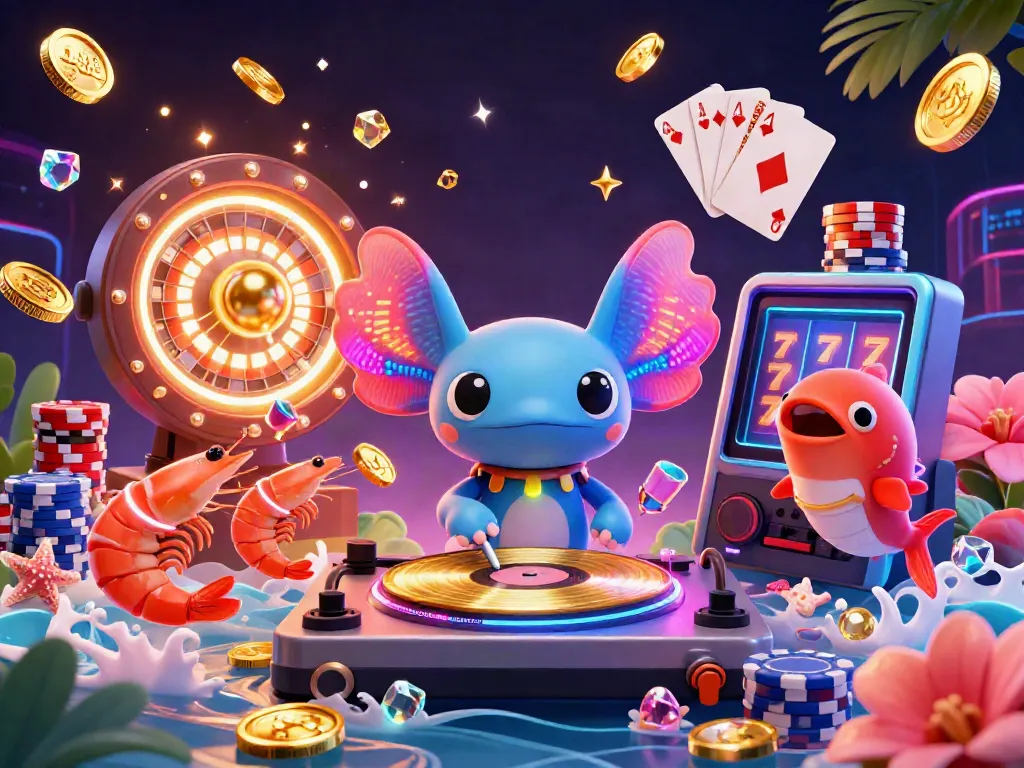 Experience the thrilling 11winn casino scene with vibrant characters amidst swirling coins and dazzling gambling elements.