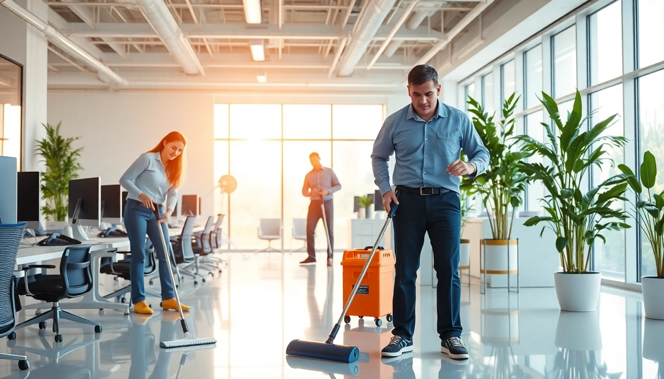 Effiziente Gebäudereinigung Ulm durch professionelle Reinigungsteams in modernen Büros.