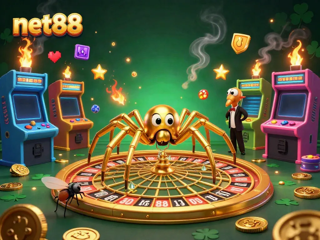 Experience vibrant betting scenarios in the dynamic world of net88's 3D casino illustration.