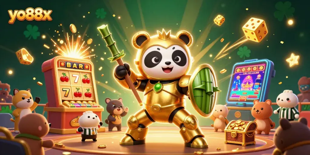 Play exciting games at yo88x with colorful machines, animated characters, and jackpots bursting with coins!