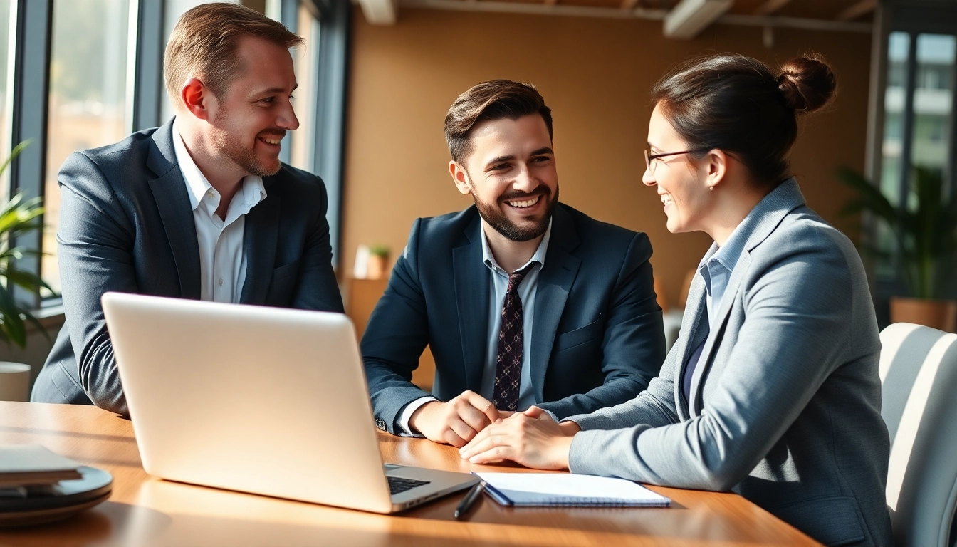 Headhunter IT berät einen Klienten in einem modernen Büro, um Vertrauen aufzubauen.