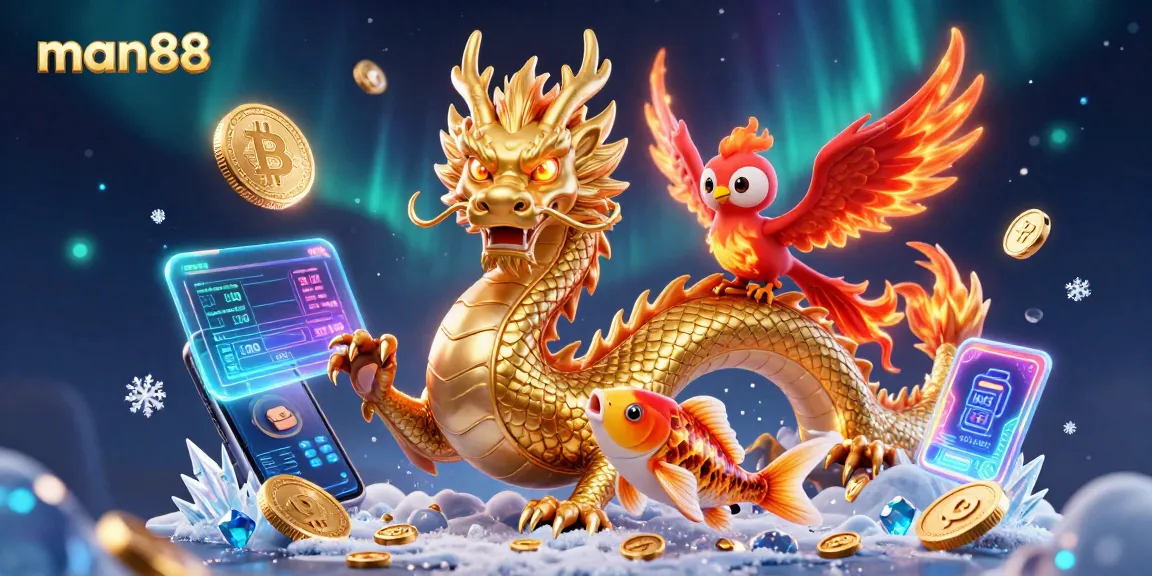 Engage with man88's rich casino universe featuring dragon, phoenix, and koi fish.