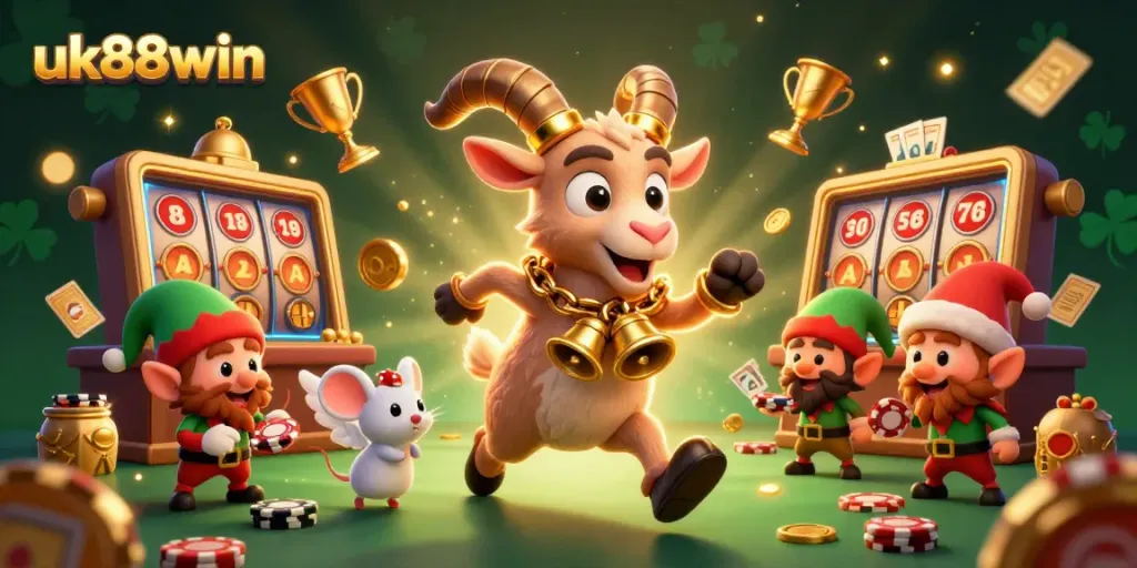 Enjoy thrilling gaming action at uk88win with a dynamic casino-themed 3D illustration.
