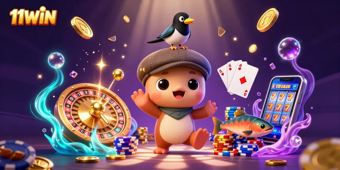 Engage in thrilling casino excitement with 11WIN's vibrant slot games featuring dynamic characters and dazzling elements.