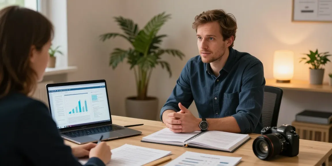 MPU Berater Hannover berät einen Klienten in einem warmen Büro für personalisierte Vorbereitungstrategien.