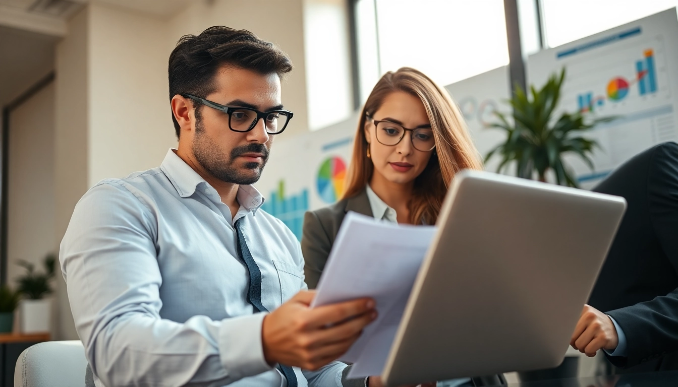 Headhunter Ingenieure analysiert Lebensläufe in einer modernen Büroumgebung.