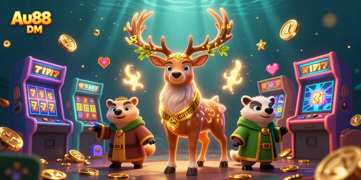 Spin the reels with Au88 DM in a vibrant 3D gambling adventure full of slot games.
