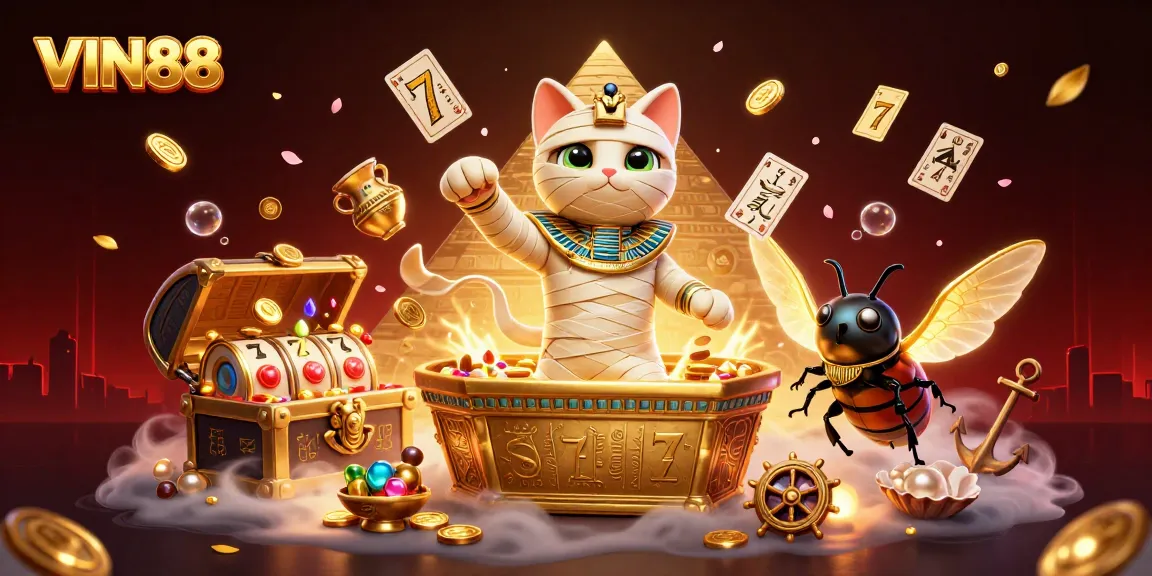 Win big at VIN88 with an Egyptian-themed casino adventure featuring vibrant games and treasures.