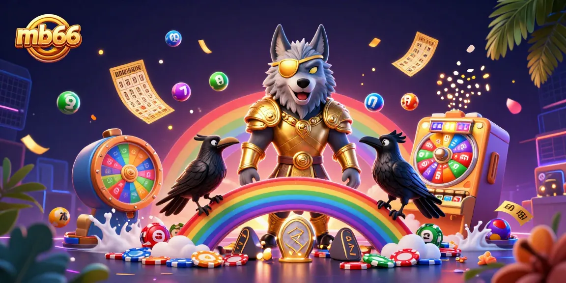 Spin to win at mb66 casino with vibrant symbols, colorful lotto balls, and dynamic gaming elements.