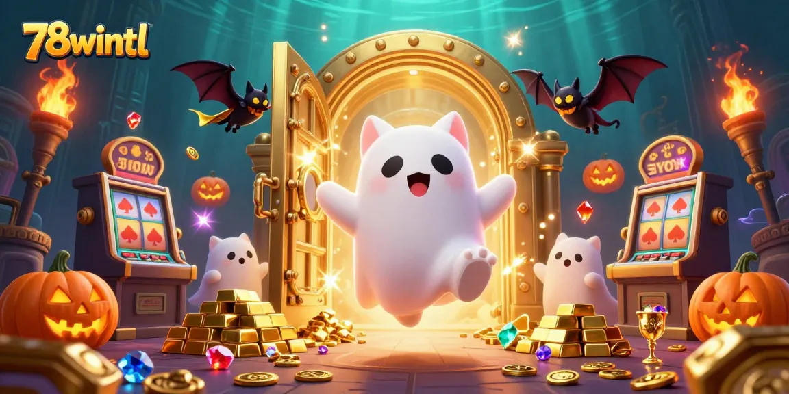 Play thrilling slots with 78wintl in a haunted casino filled with treasure and magical elements.
