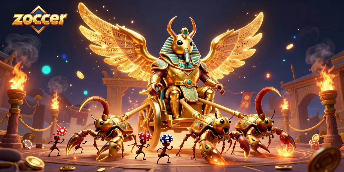 Experience the thrill of zoccer online casino with a vibrant, action-packed casino illustration.