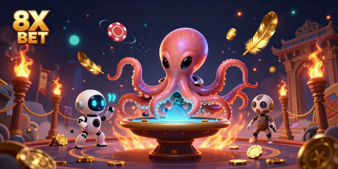 Experience thrilling gameplay at 8X BET with a vibrant alien-themed casino scene.