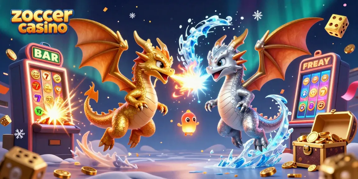 Experience thrilling gameplay at Zoccer Casino with vibrant slot machines and lively characters in an electrifying illustration.