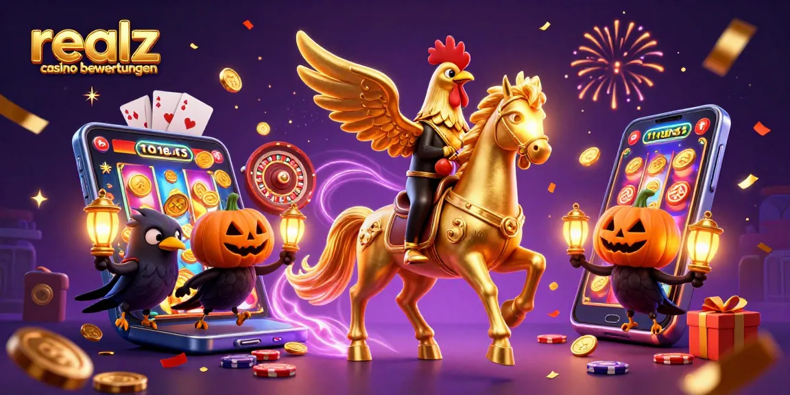 Erleben Sie die realz Casino Bewertungen mit einem goldenen Hahn und spektakulären Casinospielen.